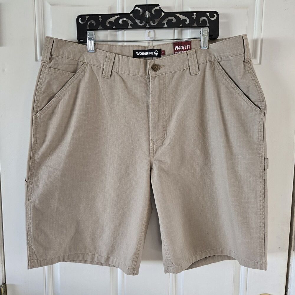 Wolverine Cargo Shorts Men Size 40x11 Khaki Ripstop Utility Workwear NWT